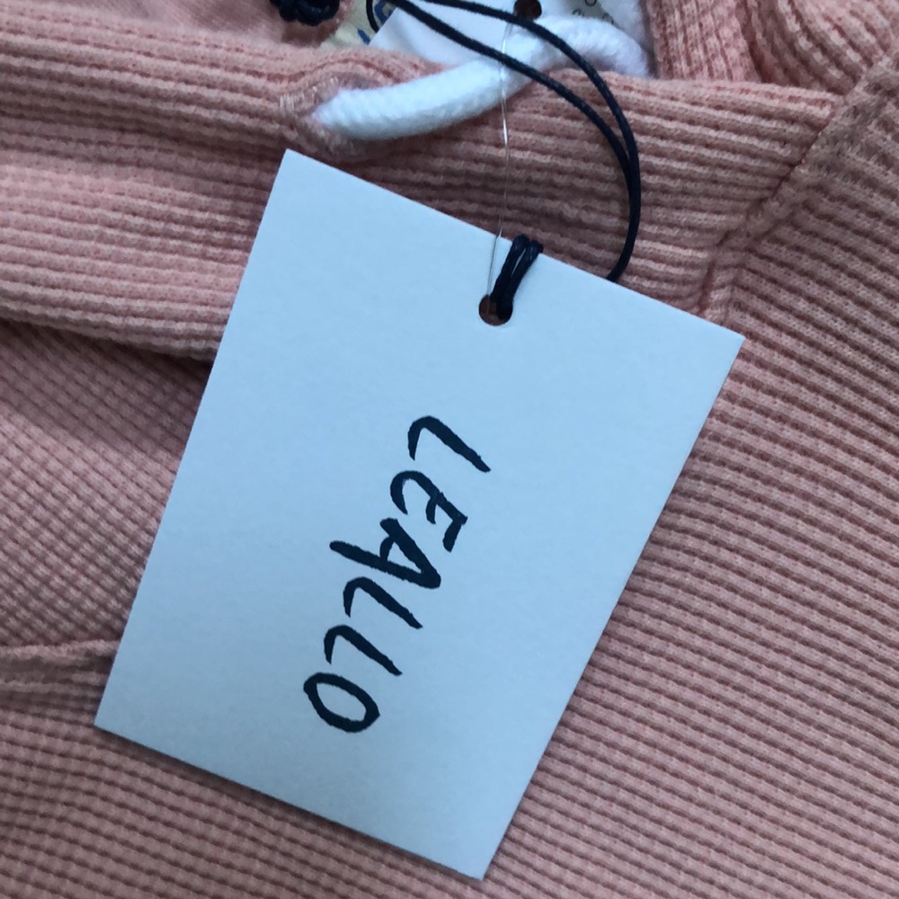 Leallo waffle cotton stretch hoodie sweatshirt - Picture 7 of 9